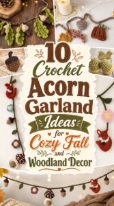 Crochet Acorn Garland Ideas for Cozy Fall and Woodland Decor