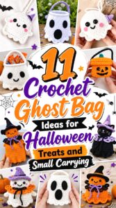 Crochet Ghost Bag Ideas for Halloween Treats and Small Carrying