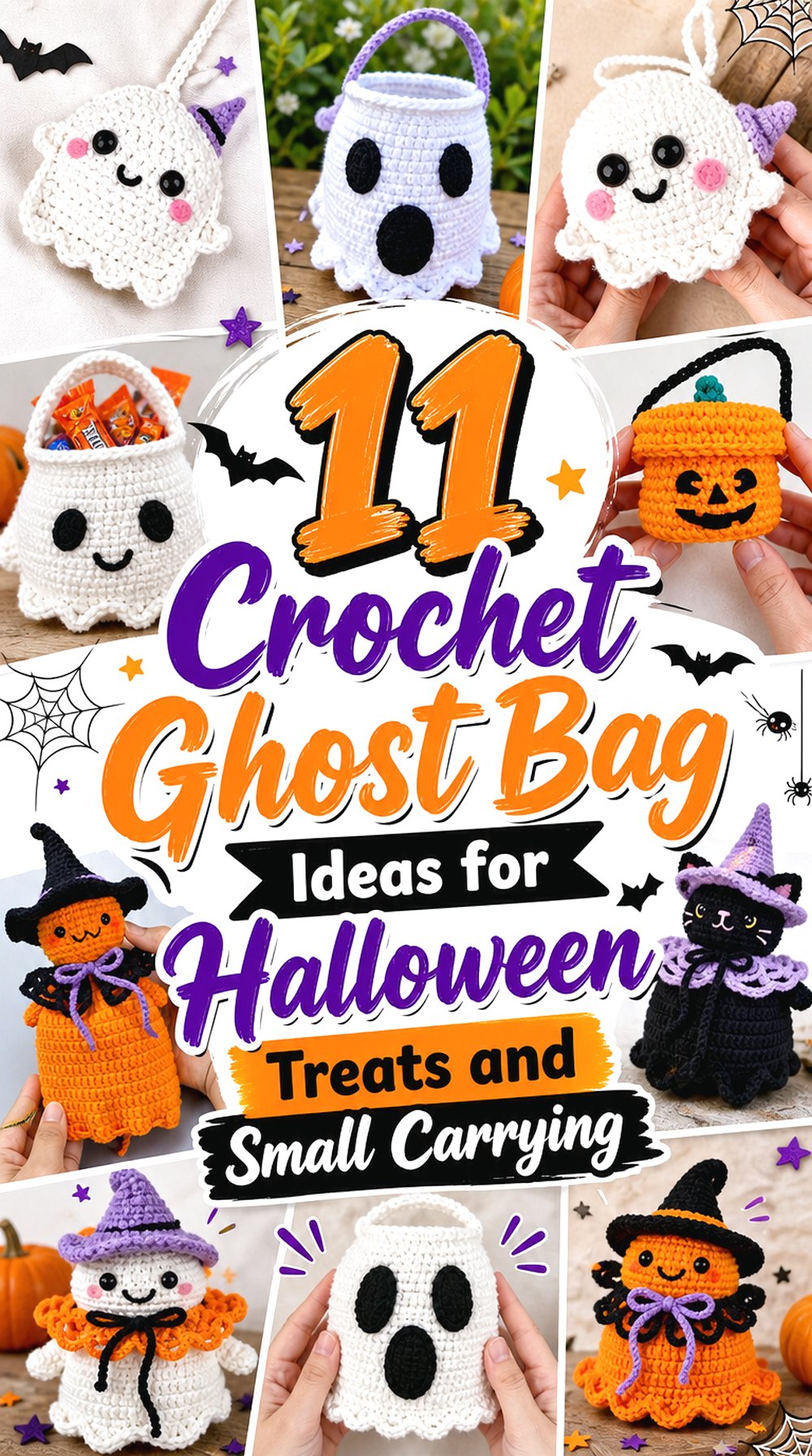 Crochet Ghost Bag Ideas for Halloween Treats and Small Carrying
