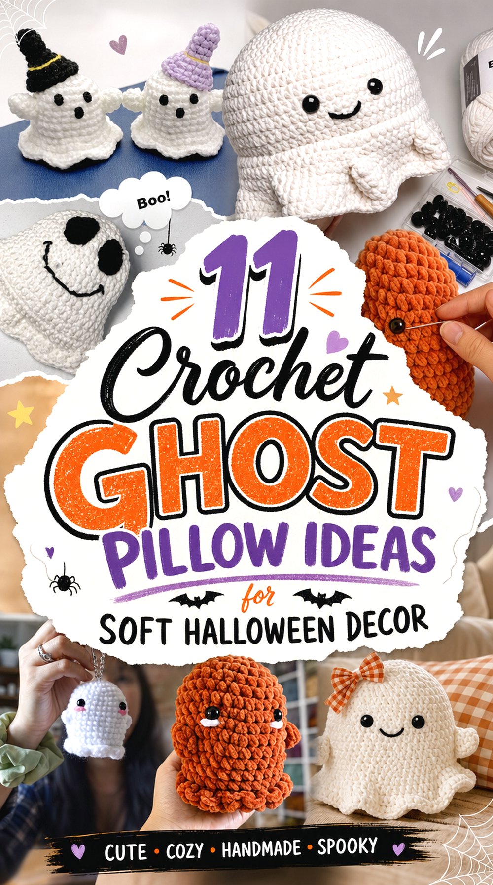 Crochet Ghost Pillow Ideas for Soft Halloween Decor