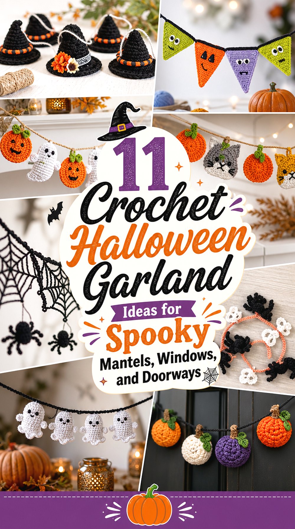 Crochet Halloween Garland Ideas for Spooky Mantels Windows and Doorways