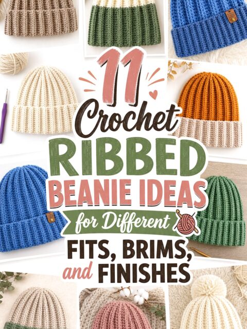 Crochet Ribbed Beanie Ideas for Different Fits Brims and Finishes