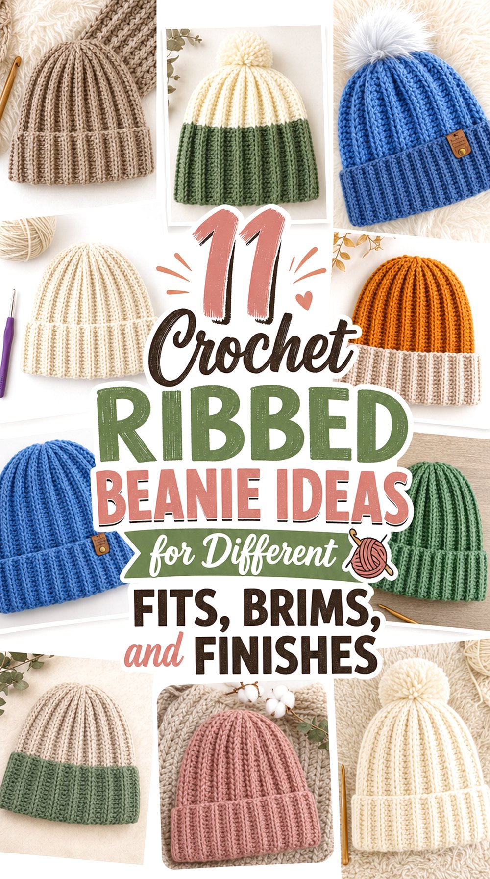 Crochet Ribbed Beanie Ideas for Different Fits Brims and Finishes
