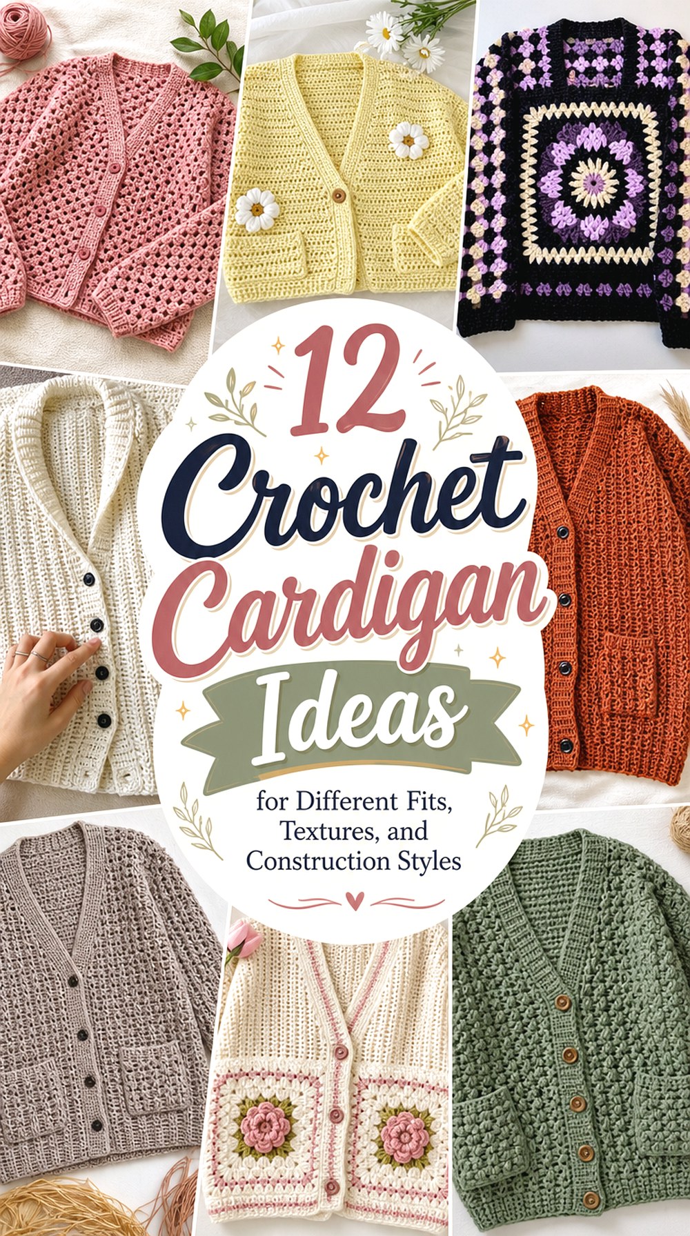 Crochet Cardigan Ideas for Different Fits, Textures, and Construction Styles