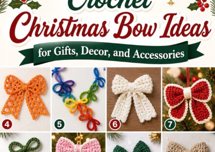 Crochet Christmas Bow Ideas for Gifts Decor and Accessories
