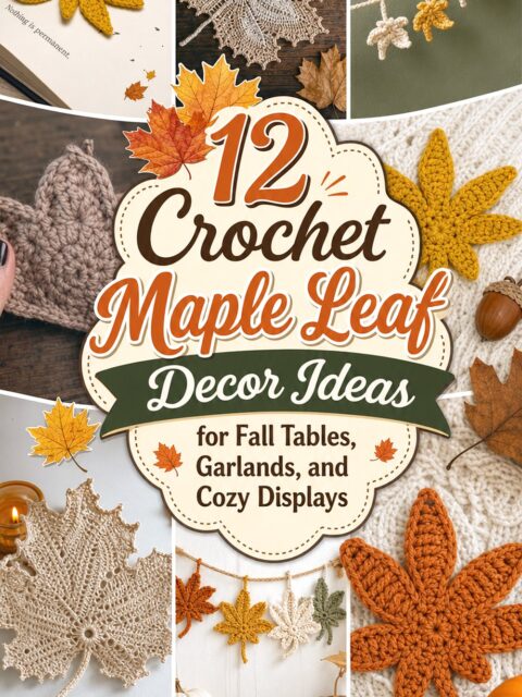 Crochet Maple Leaf Decor Ideas for Fall Tables Garlands and Cozy Displays