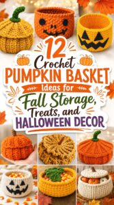 Crochet Pumpkin Basket Ideas for Fall Storage Treats and Halloween Decor