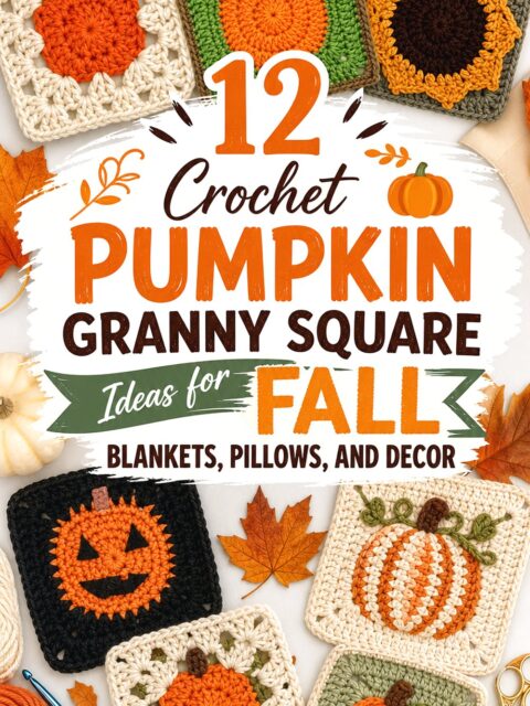 Crochet Pumpkin Granny Square Ideas for Fall Blankets Pillows and Decor