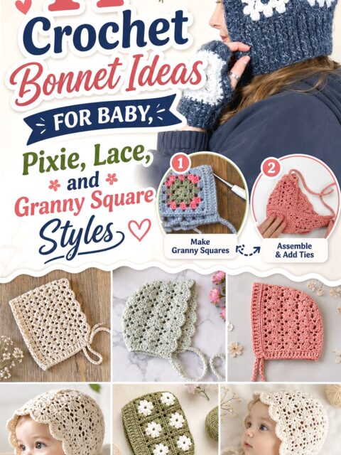 Crochet Bonnet Ideas for Baby, Pixie, Lace, and Granny Square Styles