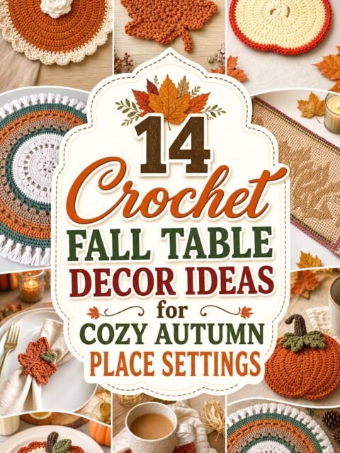 Crochet Fall Table Decor Ideas for Cozy Autumn Place Settings