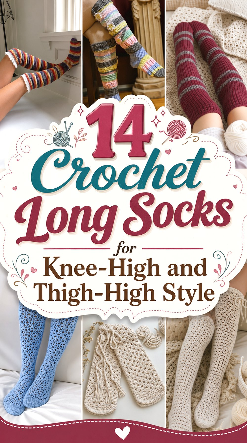 Crochet Long Socks for Knee High and Thigh High Style