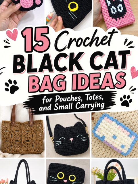 Crochet Black Cat Bag Ideas for Pouches Totes and Small Carrying