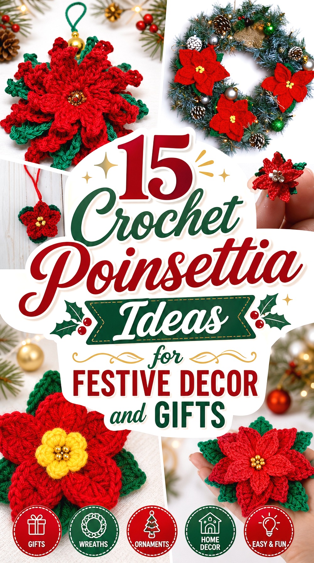 Crochet Poinsettia Ideas for Festive Decor and Gifts