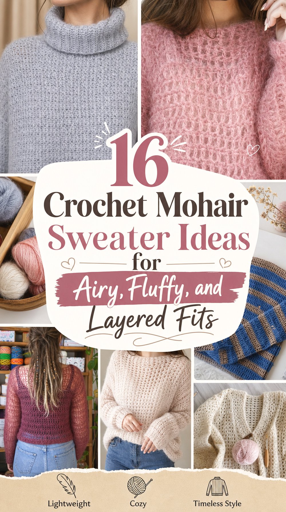 Crochet Mohair Sweater Ideas for Airy Fluffy and Layered Fits