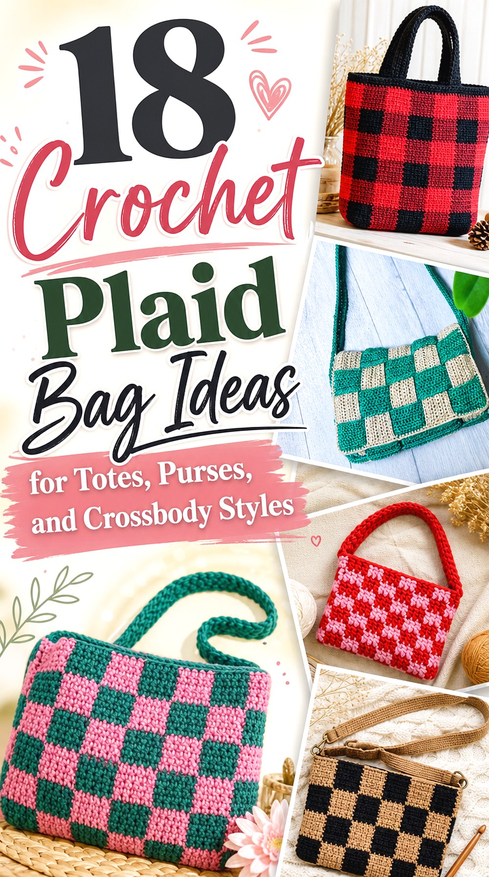 Crochet Plaid Bag Ideas for Totes, Purses, and Crossbody Styles