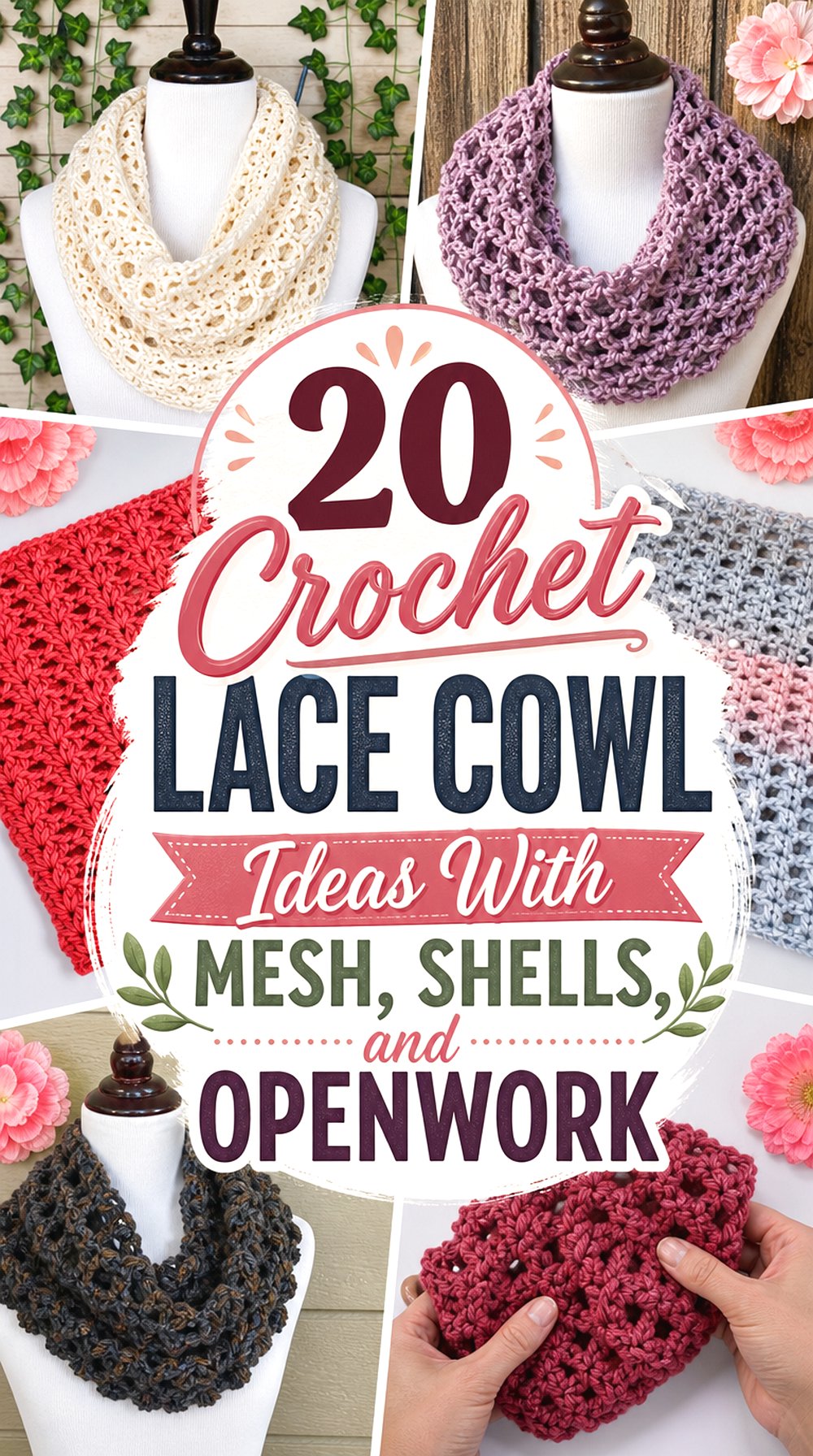 Crochet Lace Cowl Ideas With Mesh Shells and Openwork