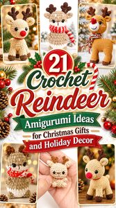 Crochet Reindeer Amigurumi Ideas for Christmas Gifts and Holiday Decor