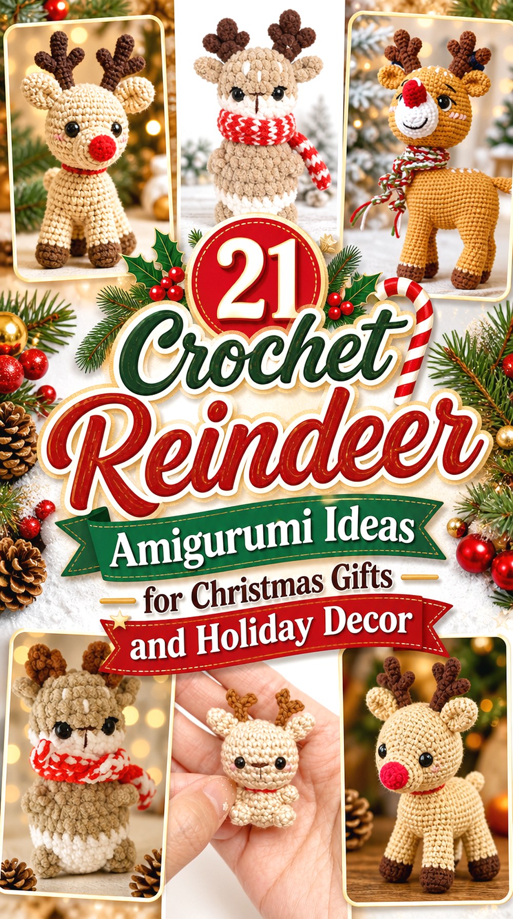 Crochet Reindeer Amigurumi Ideas for Christmas Gifts and Holiday Decor