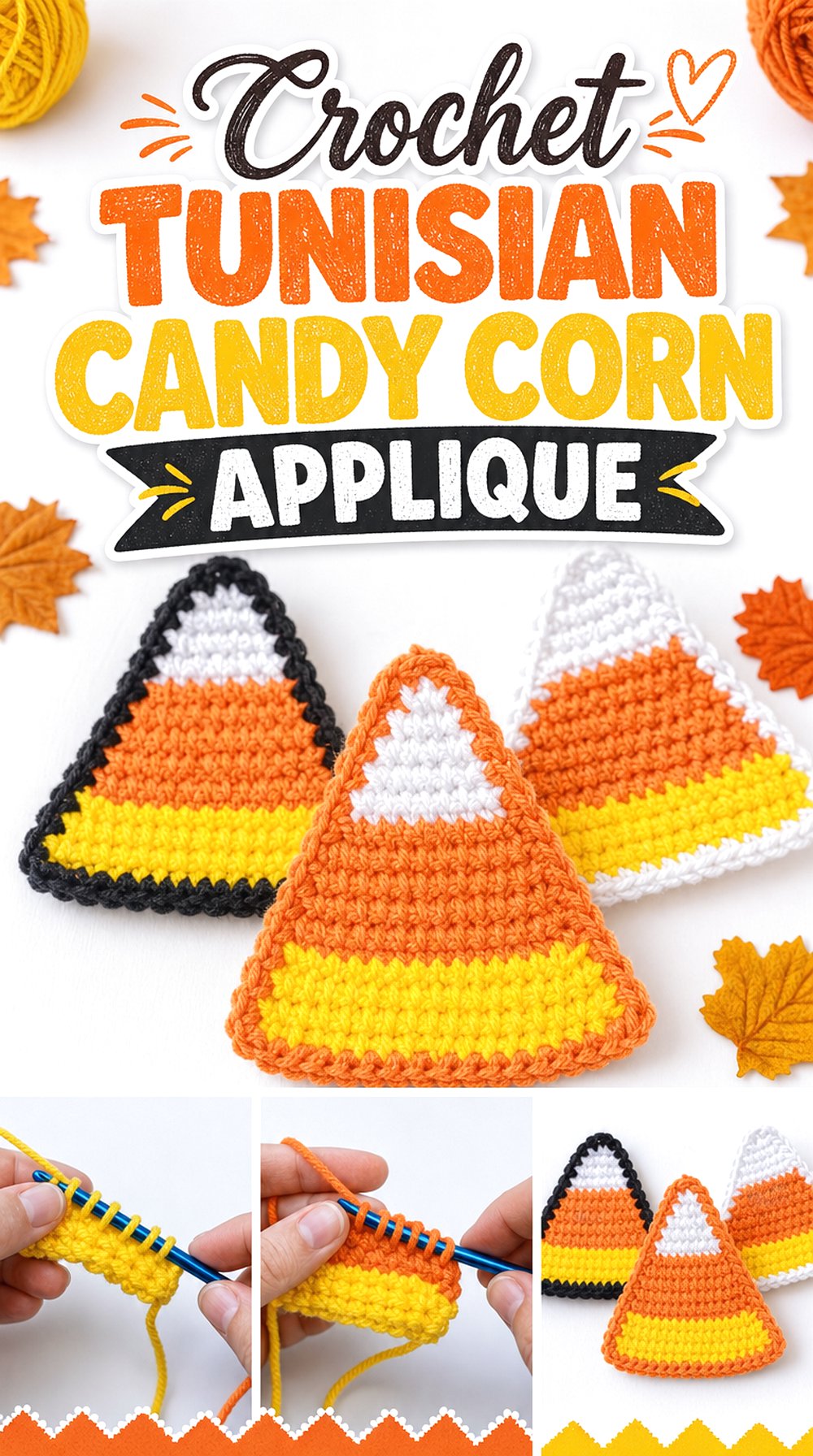 Crochet Candy Corn Decor Ideas for Fall Displays and Halloween Corners