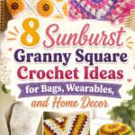 8 Sunburst Granny Square Crochet Ideas for Bags, Wearables, and Home Decor
