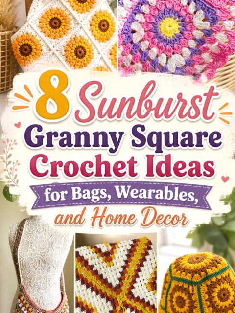 8 Sunburst Granny Square Crochet Ideas for Bags, Wearables, and Home Decor