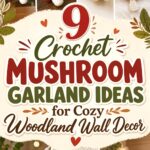 Crochet Mushroom Garland Ideas for Cozy Woodland Wall Decor