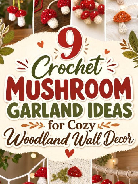 Crochet Mushroom Garland Ideas for Cozy Woodland Wall Decor