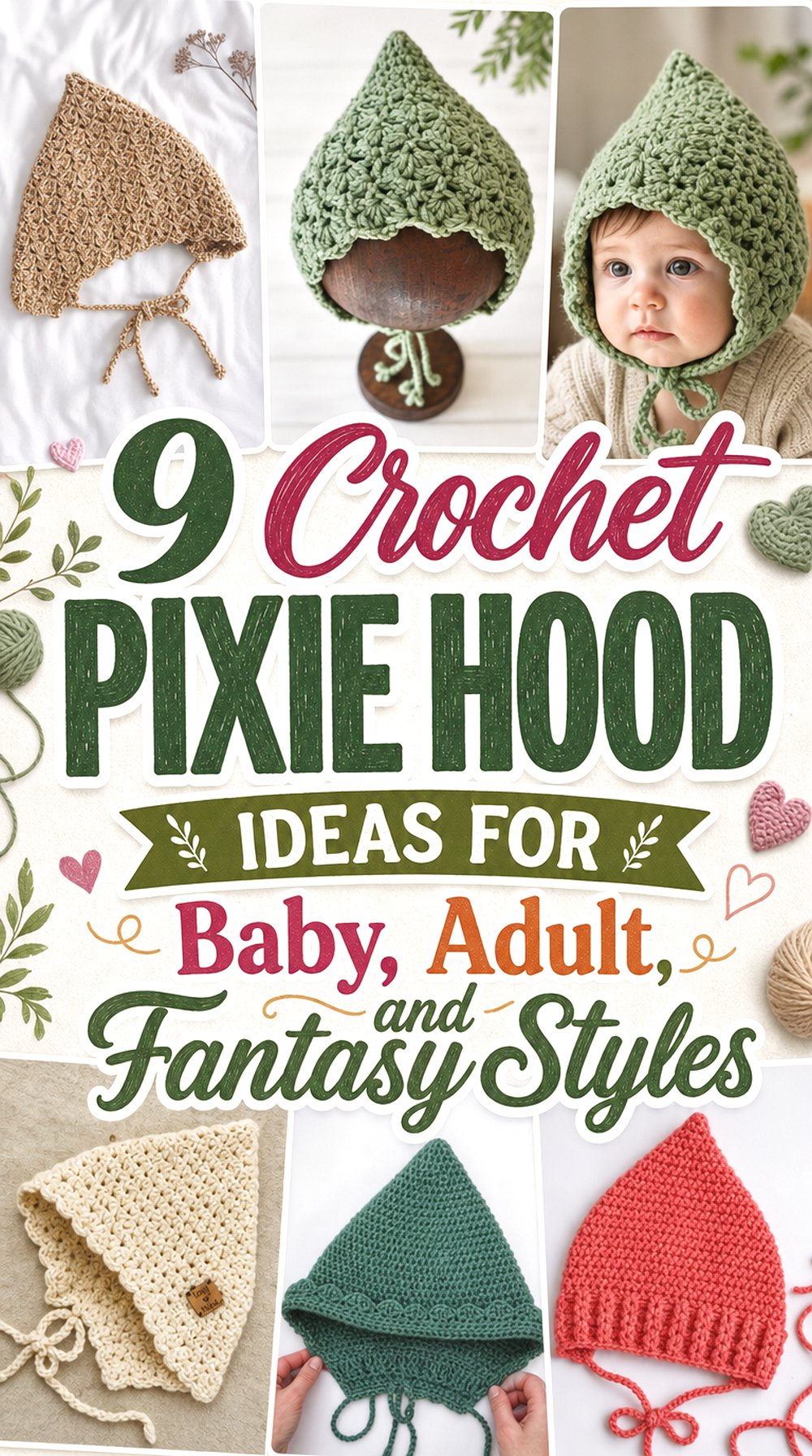 Crochet Pixie Hood Ideas for Baby Adult and Fantasy Styles