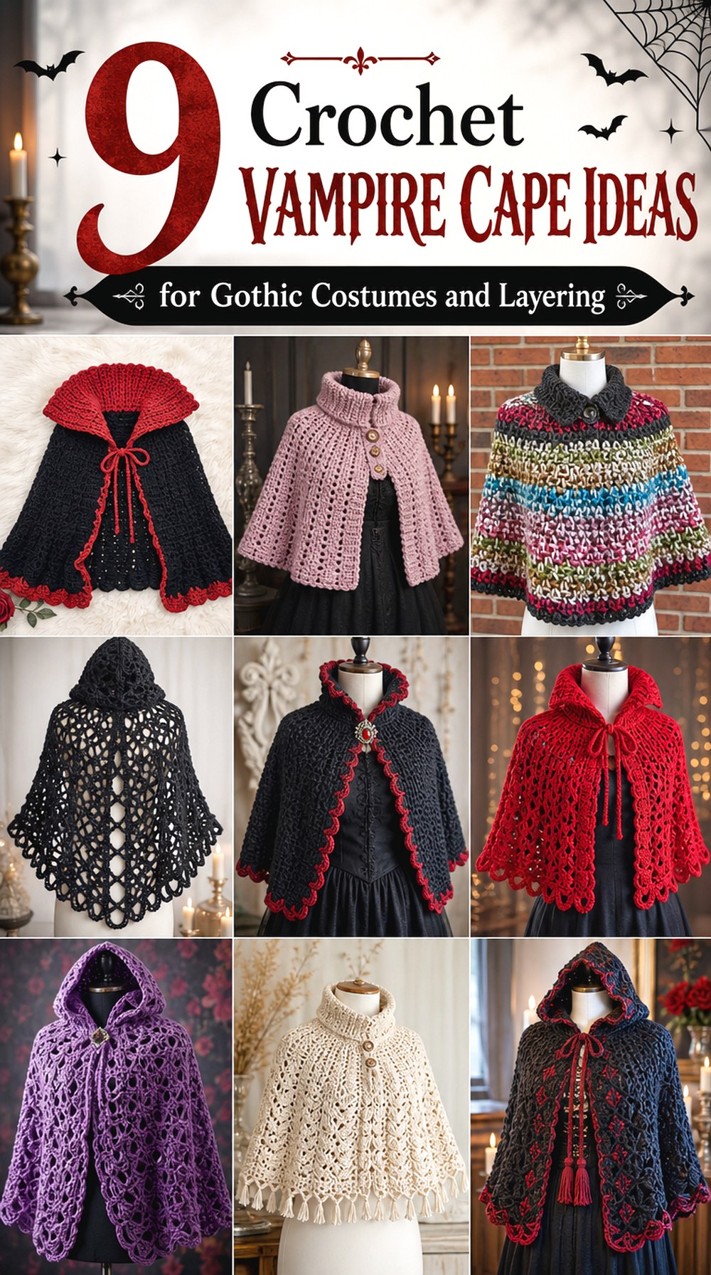 Crochet Vampire Cape Ideas for Gothic Costumes and Layering