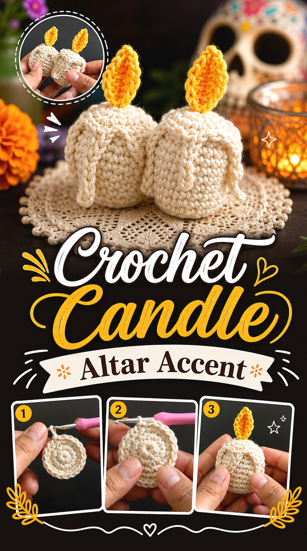 Crochet Candle Altar Accent