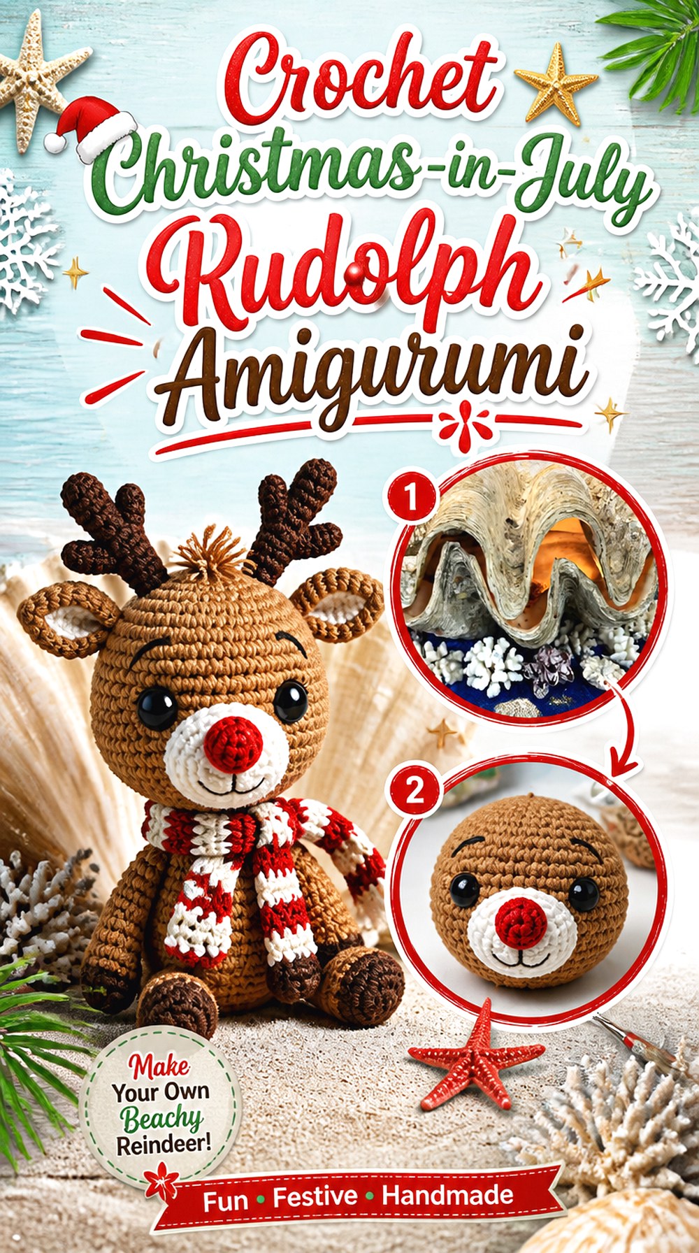 Crochet Christmas in July Rudolph Amigurumi