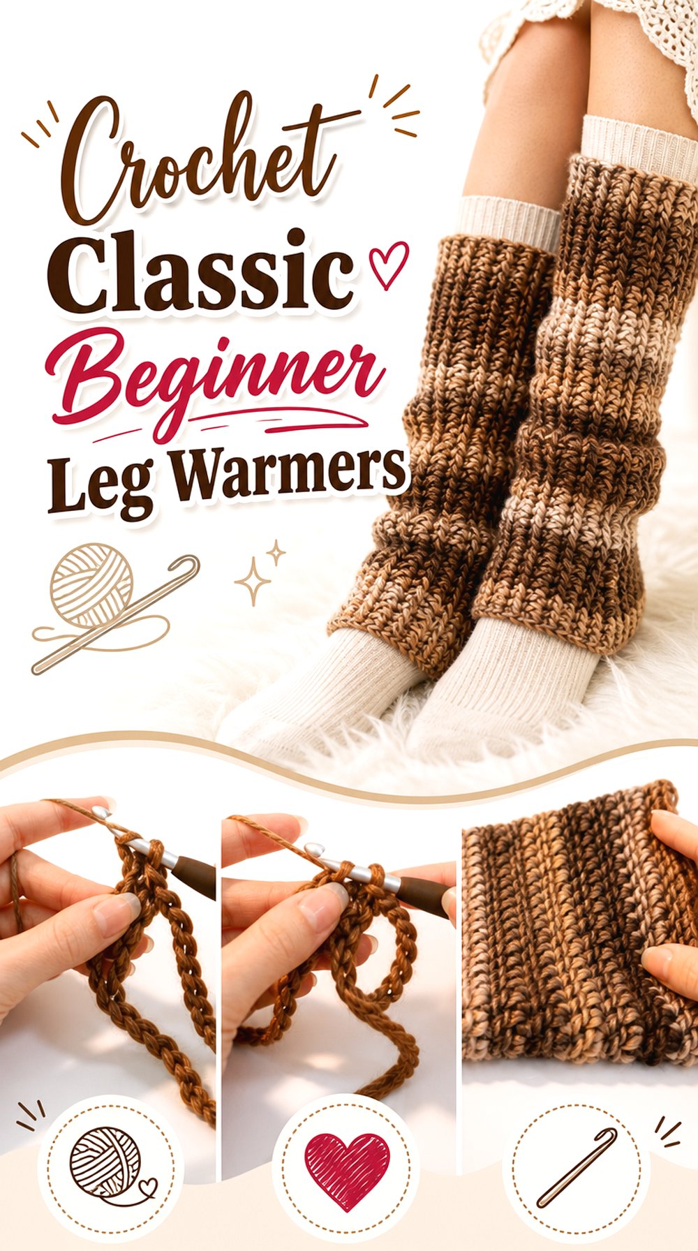 Crochet Classic Beginner Leg Warmers