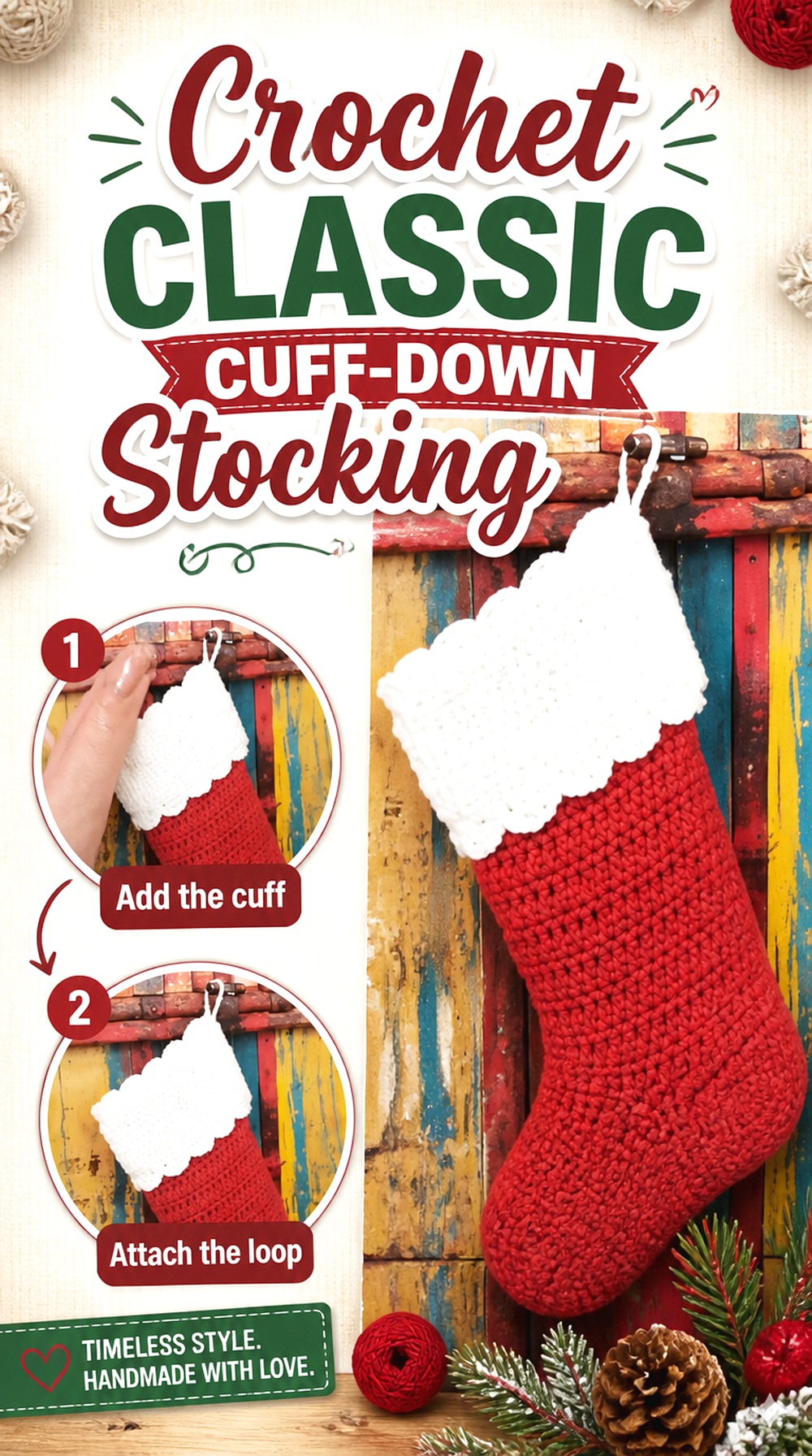 Crochet Classic Cuff Down Stocking