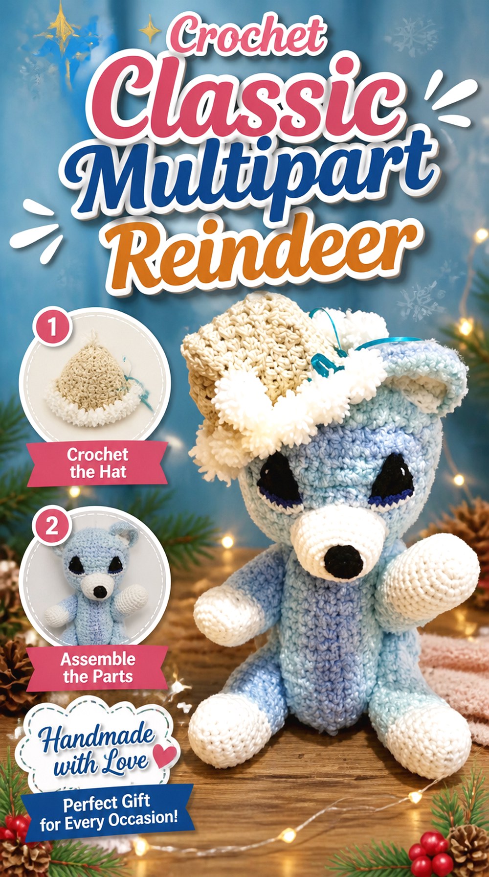 Crochet Classic Multipart Reindeer