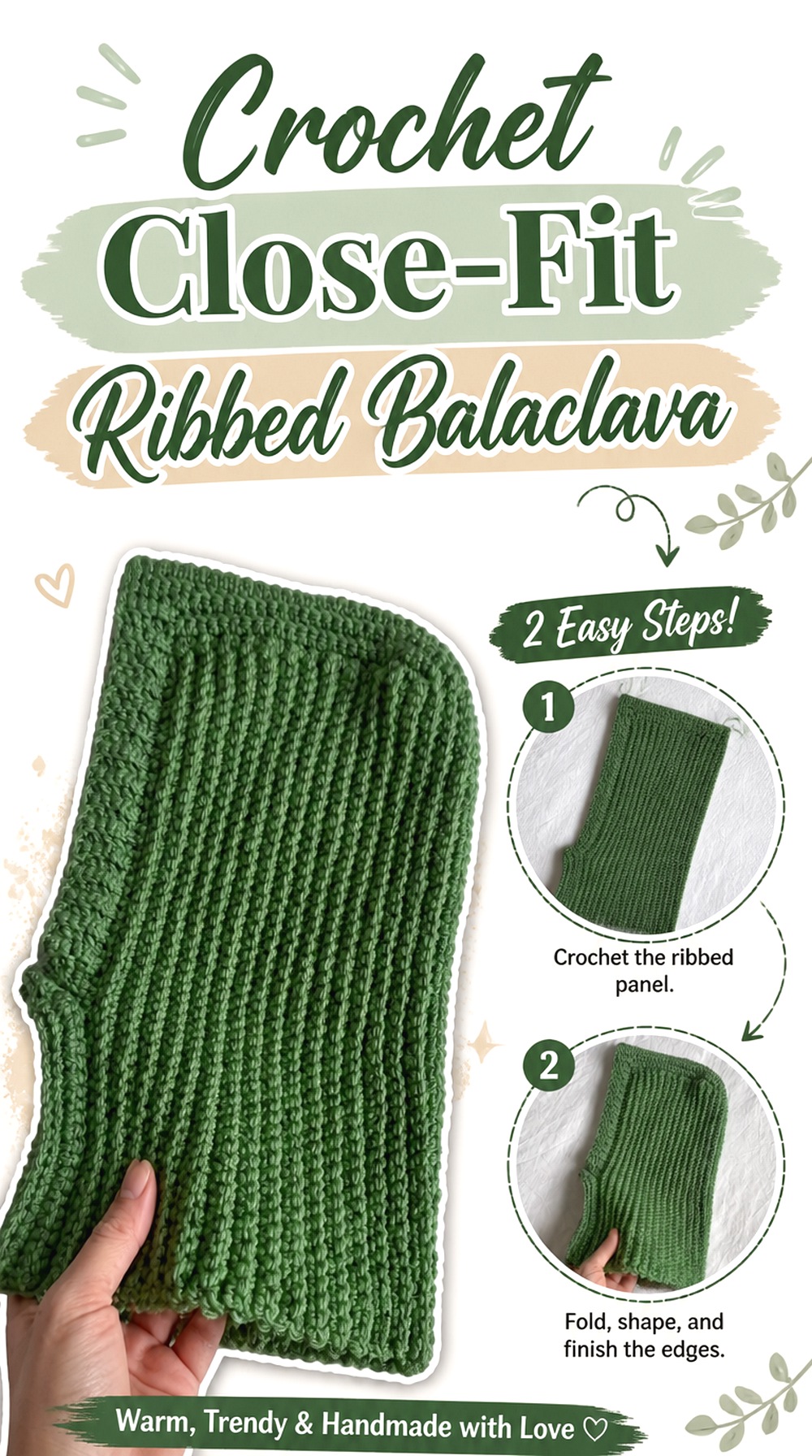 Crochet Close Fit Ribbed Balaclava