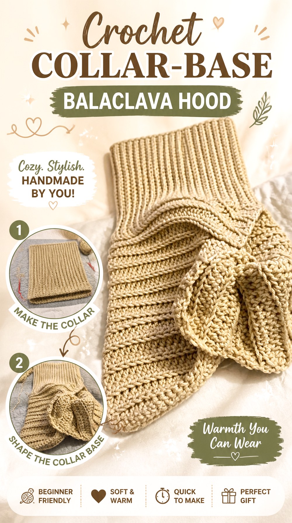 Crochet Collar Base Balaclava Hood