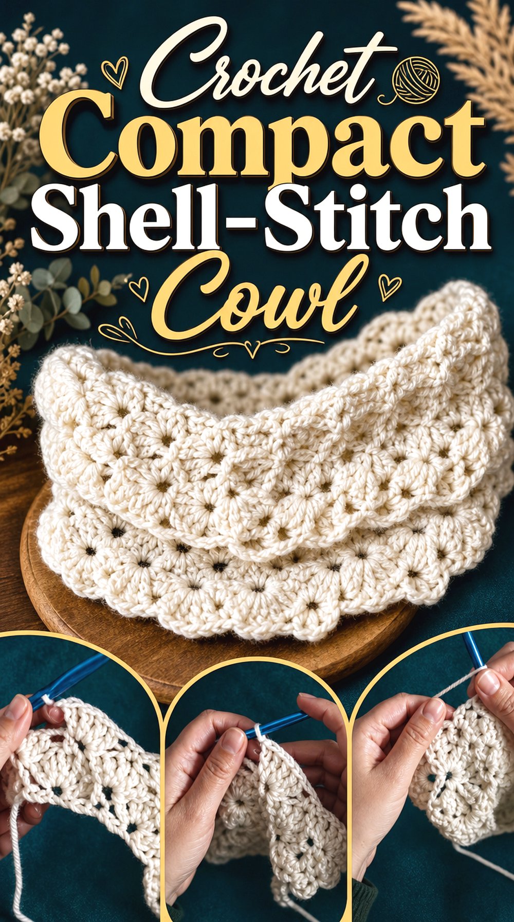 Crochet Compact Shell Stitch Cowl