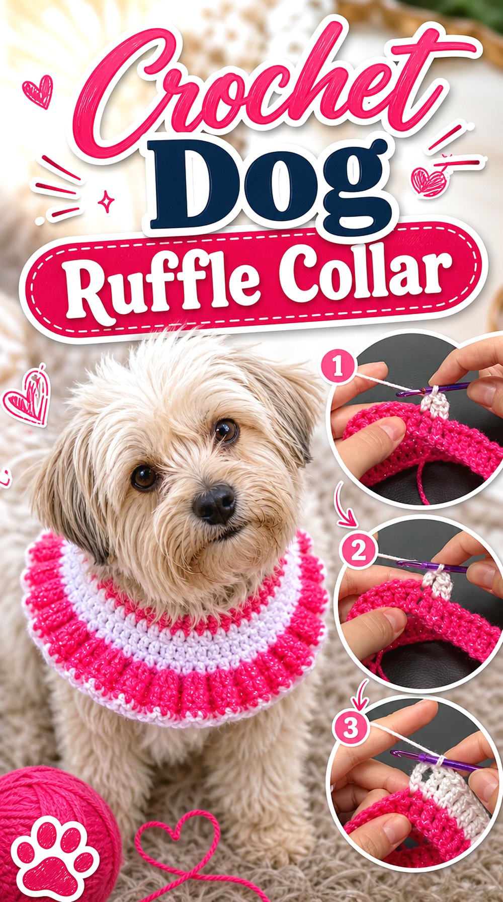 Crochet Dog Ruffle Collar