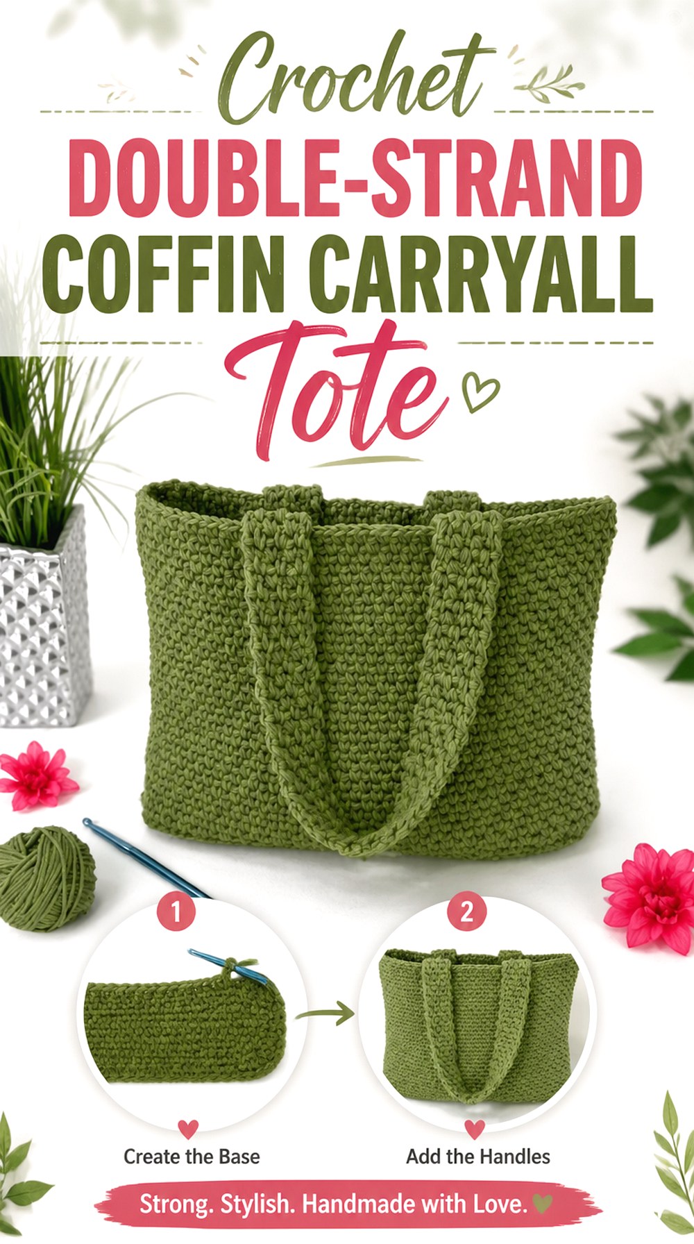 Crochet Double Strand Coffin Carryall Tote