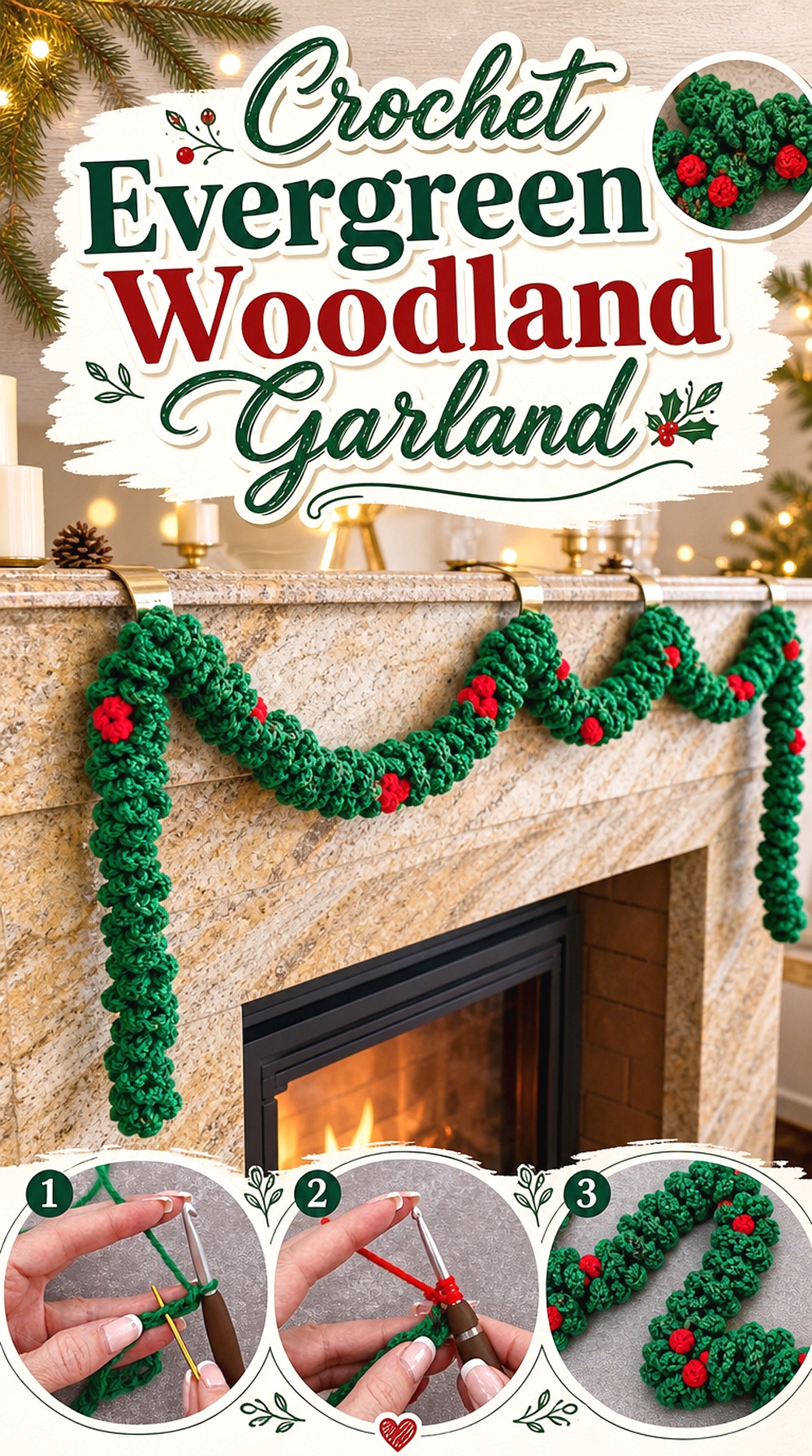 Crochet Evergreen Woodland Garland