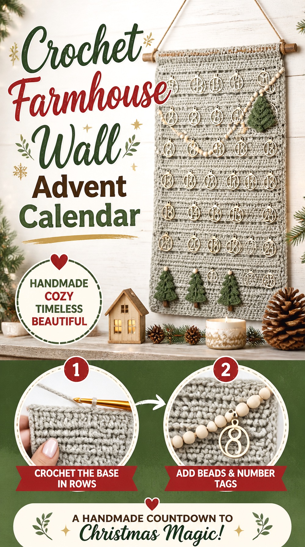 Crochet Farmhouse Wall Advent Calendar