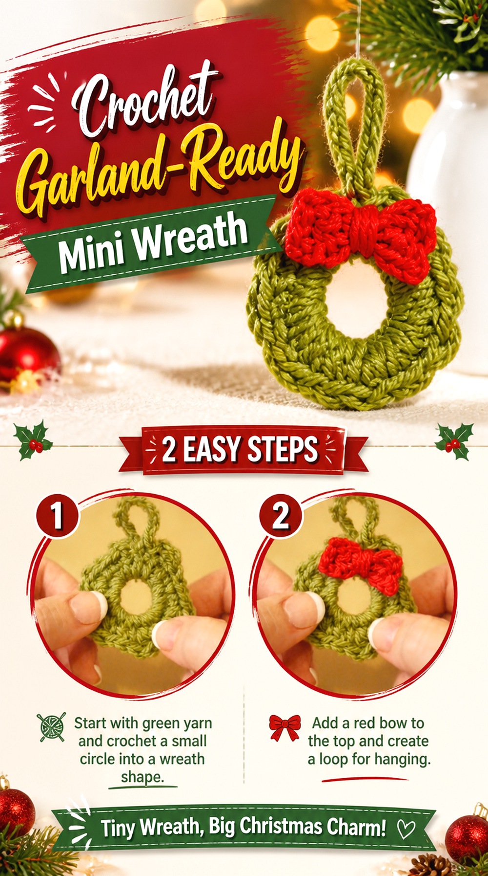 Crochet Garland Ready Mini Wreath