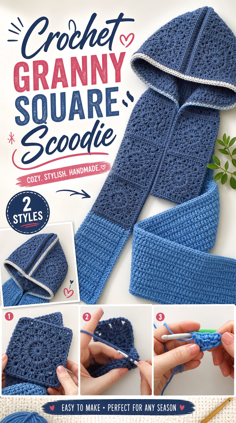 Crochet Granny Square Scoodie