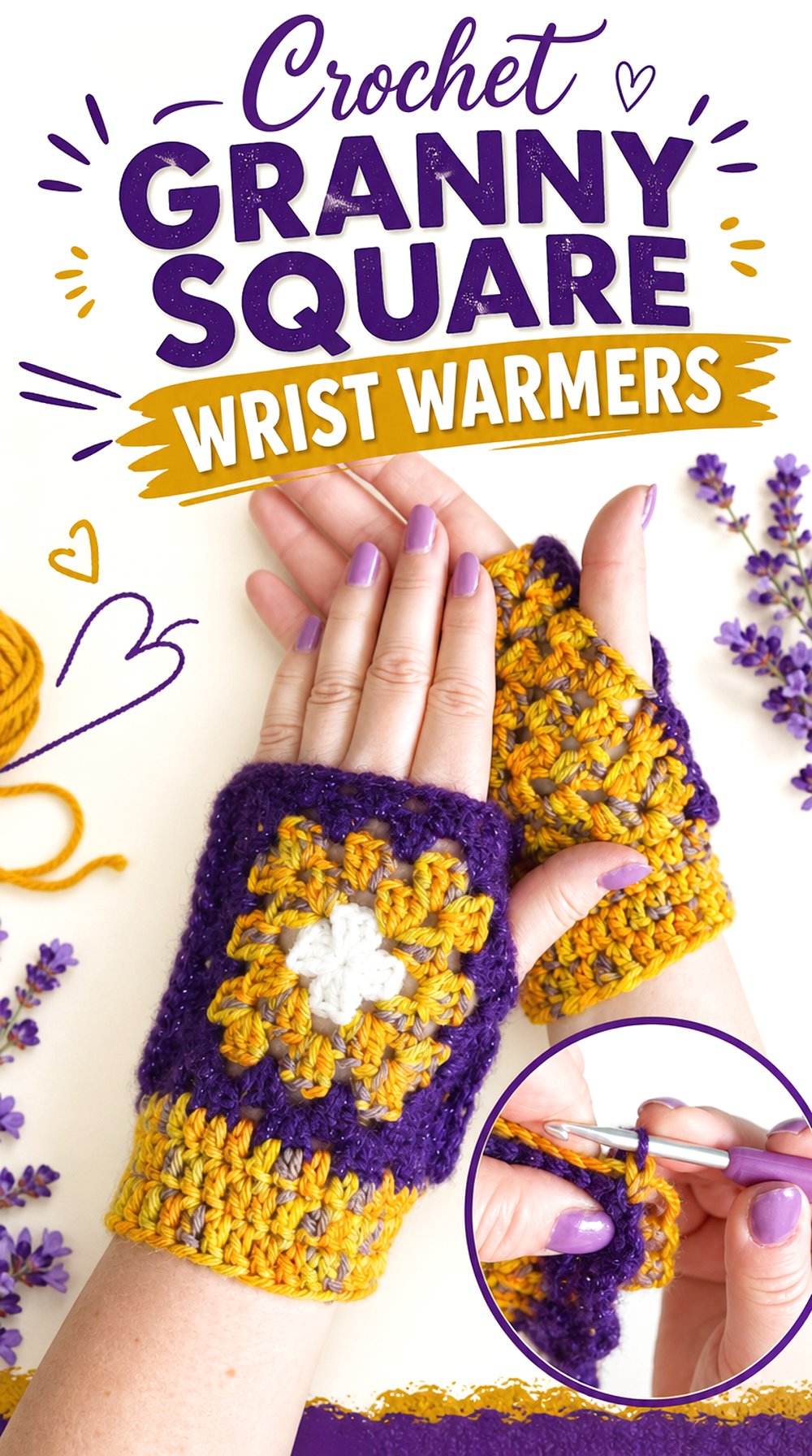 Crochet Granny Square Wrist Warmers