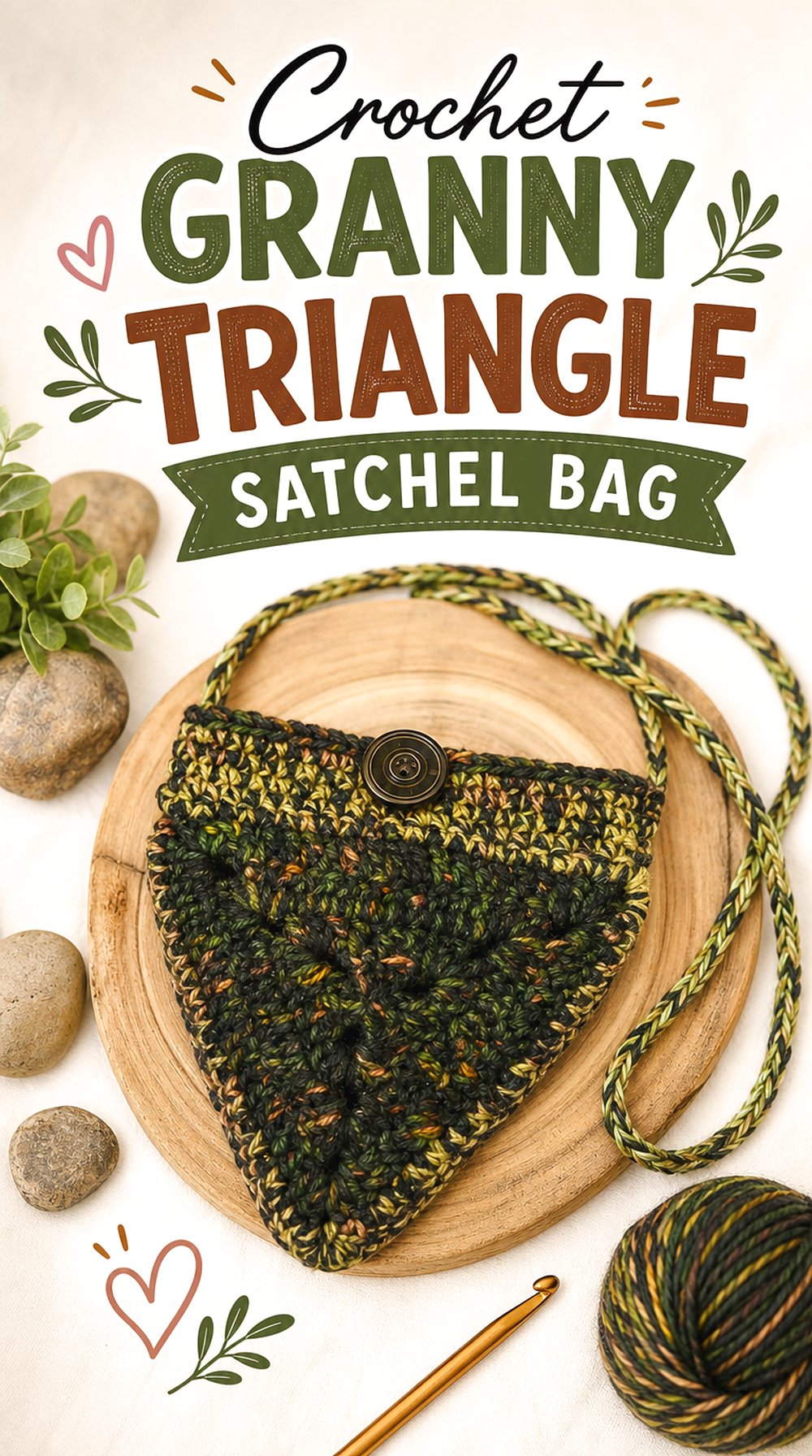 Crochet Granny Triangle Satchel Bag