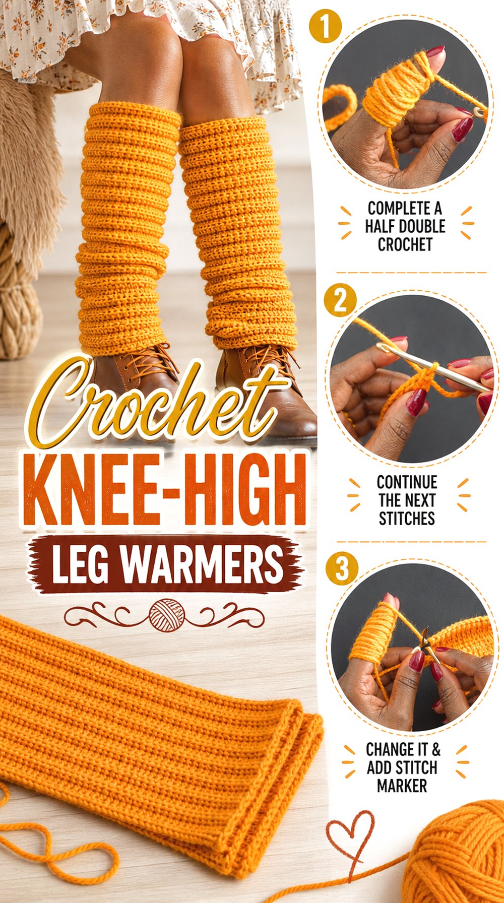Crochet Knee High Leg Warmers