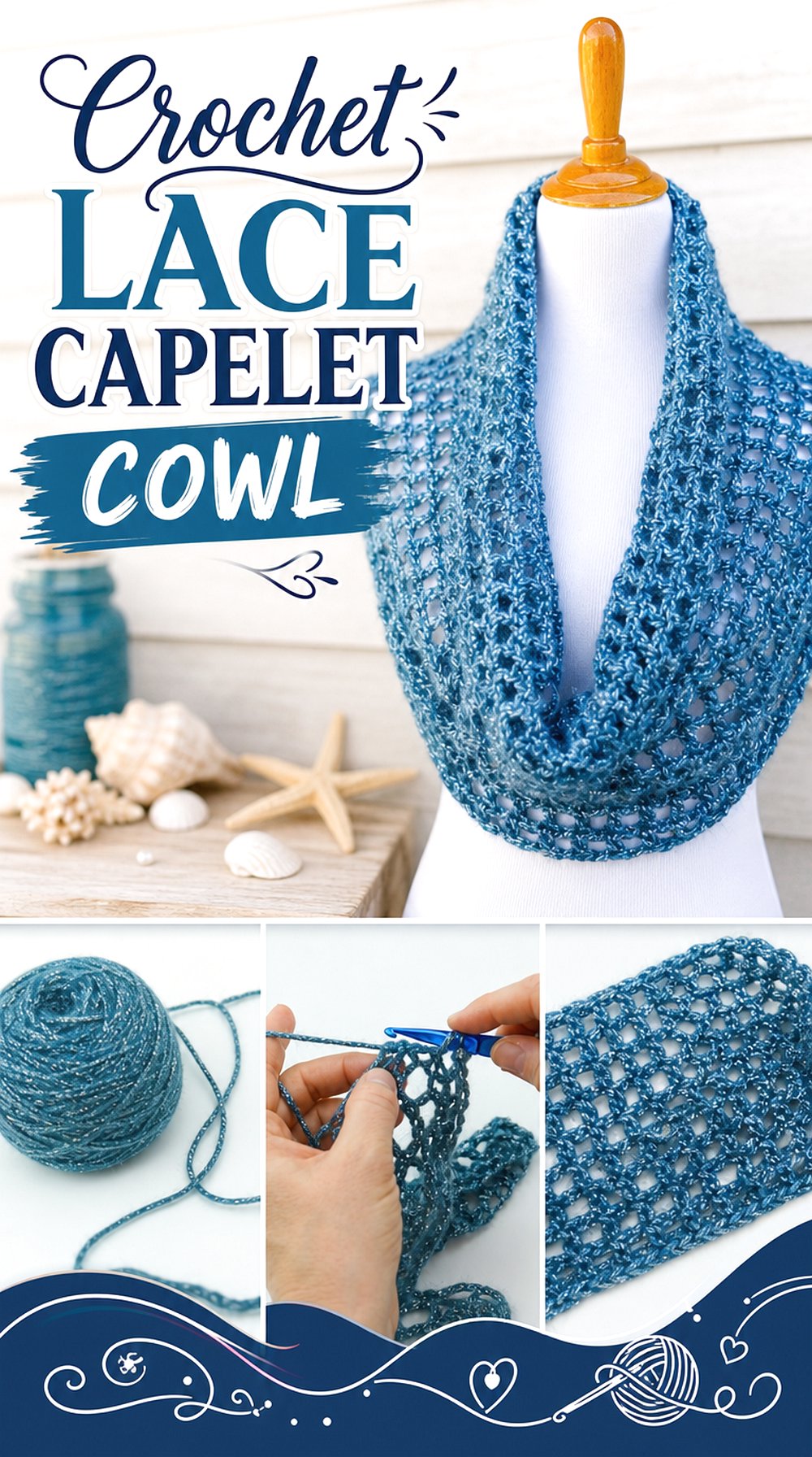 Crochet Lace Capelet Cowl