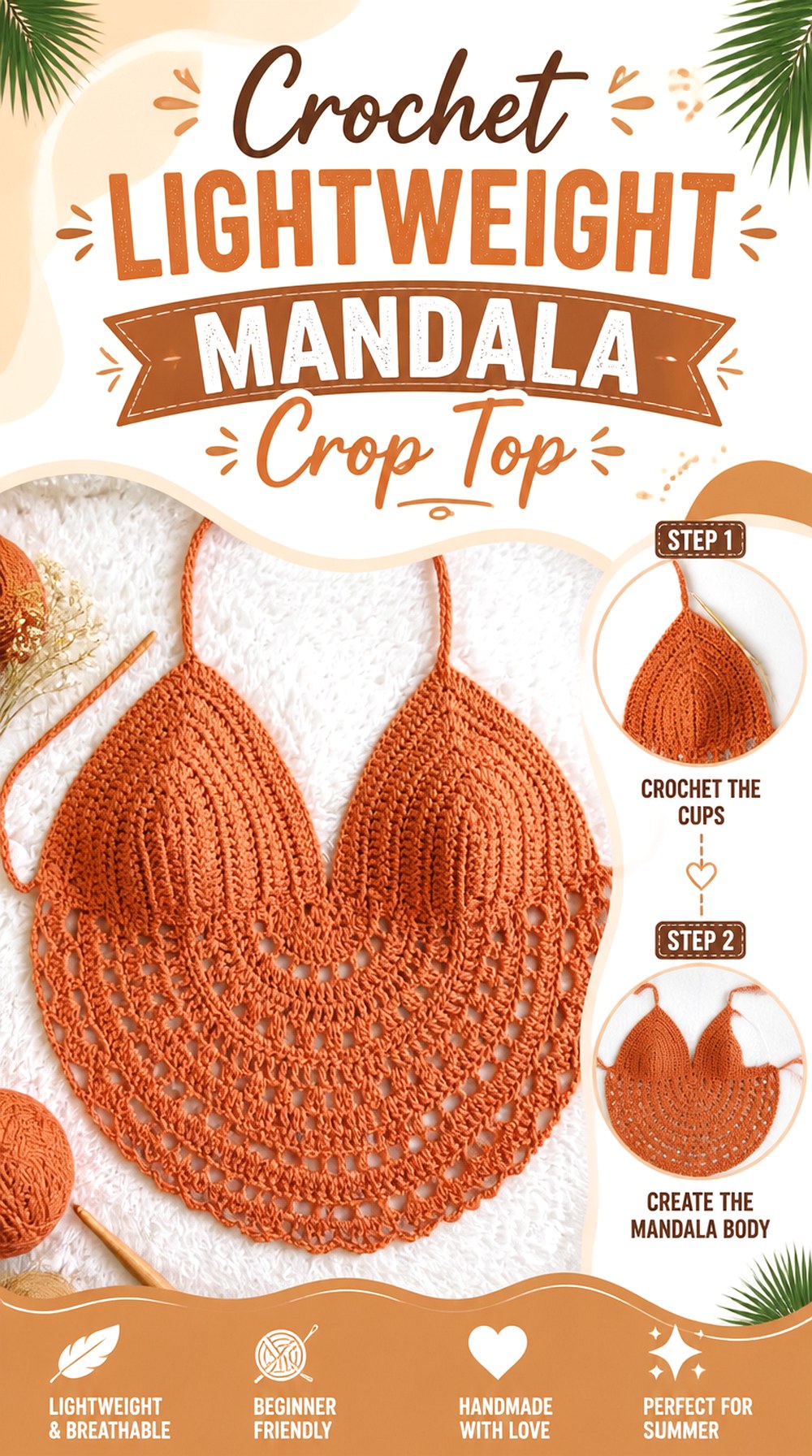 Crochet Lightweight Mandala Crop Top
