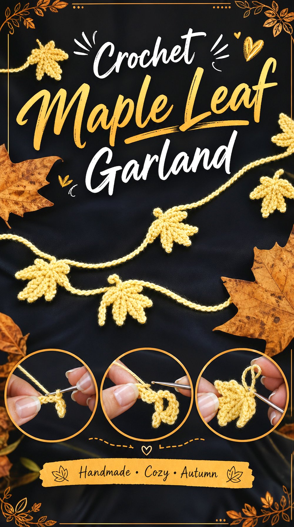 Crochet Maple Leaf Garland