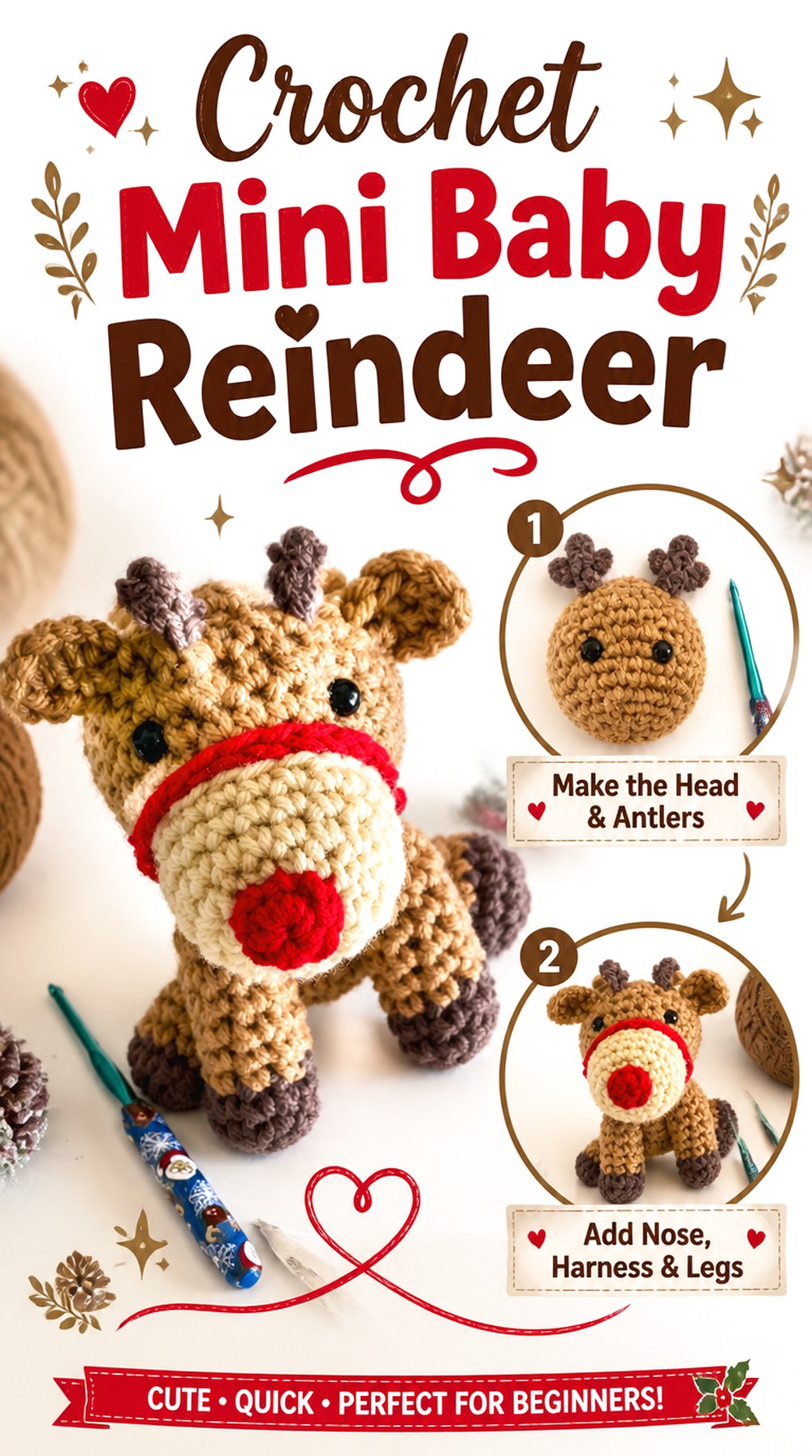 Crochet Mini Baby Reindeer